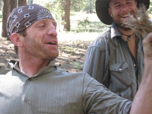 The appreciation of making a fire the old fashion way, with an ember and kindling (note the small red glow in the kindling). This Bic never goes dry. Photo courtesy of Terry Webb.